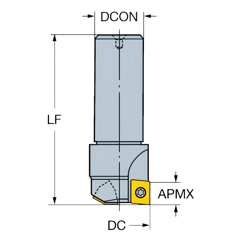 Sandvik Coromant 25mm Cut Dia, 25mm Arbor Hole Dia, 15mm Max Depth, Indexable Square-Shoulder Face Mill - 5742863