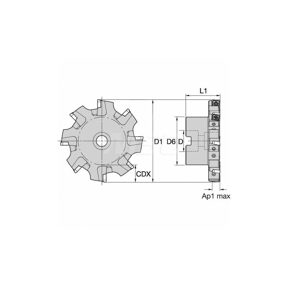 Kennametal Indexable Slotting Cutter: 9.12 mm Cutting Width, 160.00 mm Cutter Dia, 43.41 mm Depth of Cut, 43.41 mm Depth of Cut, Right Hand - 2443468