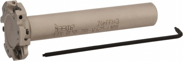 Iscar Indexable Slotting Cutter: 0.2810" Cutting Width, 1.2500" Cutter Dia, Weldon Connection, 0.3120" Depth of Cut, 0.6250" Hole Dia, 0.6250" Shank Dia, 3.1790" Shank Length, Right Hand - 3106151