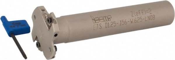 Iscar Indexable Slotting Cutter: 0.2810" Cutting Width, 1.2500" Cutter Dia, Weldon Connection, 0.3120" Depth of Cut, 0.6250" Hole Dia, 0.6250" Shank Dia, 3.1790" Shank Length, Right Hand - 3106151