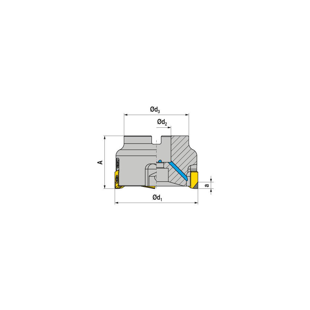 Ceratizit Indexable Square-Shoulder Face Mill:  AHPC.40.R.04-12,  16.0000" Arbor Hole Dia, - 50723040