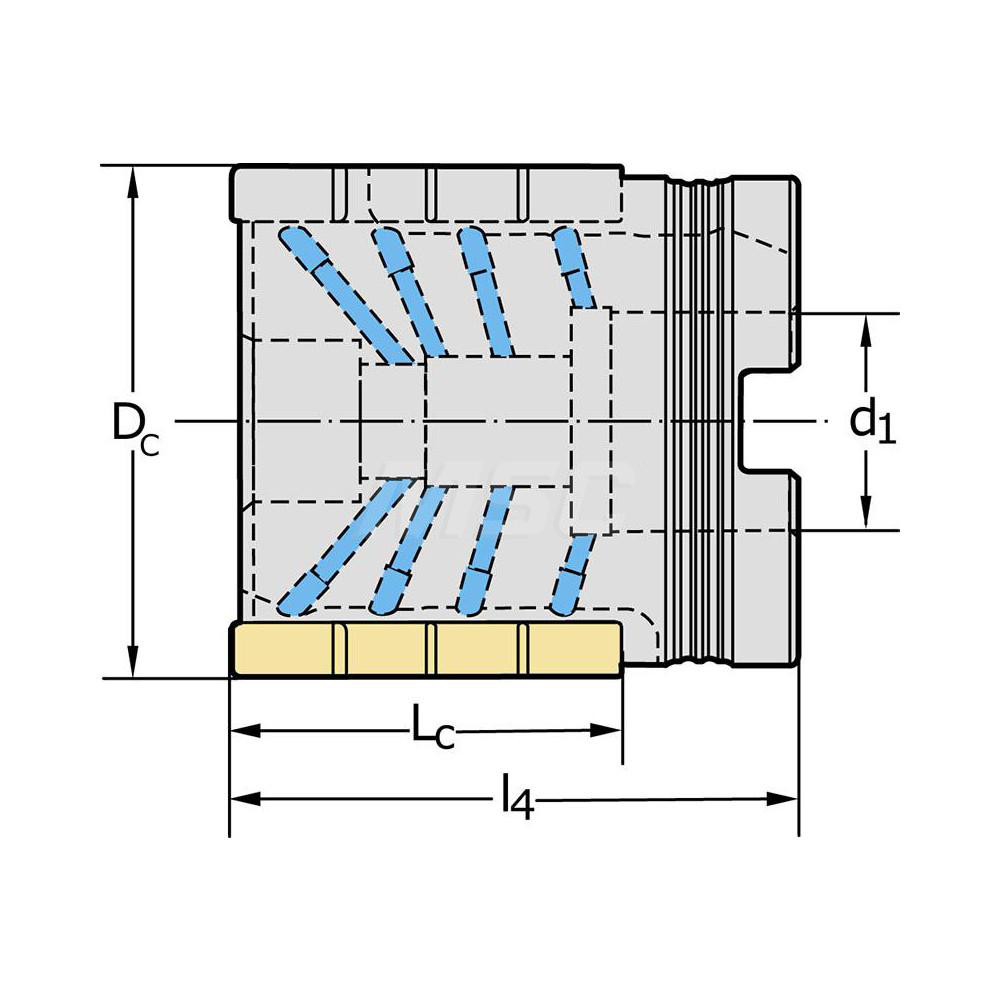 Walter 2" Cut Dia, 1" Arbor Hole Dia, Indexable Square-Shoulder Face Mill - 7440087