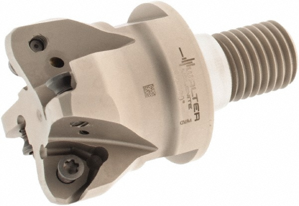 Walter Indexable High-Feed End Mill: F4030.UT45.051.Z04.02, 2" Cut Dia, Modular Connection Shank - 5882947