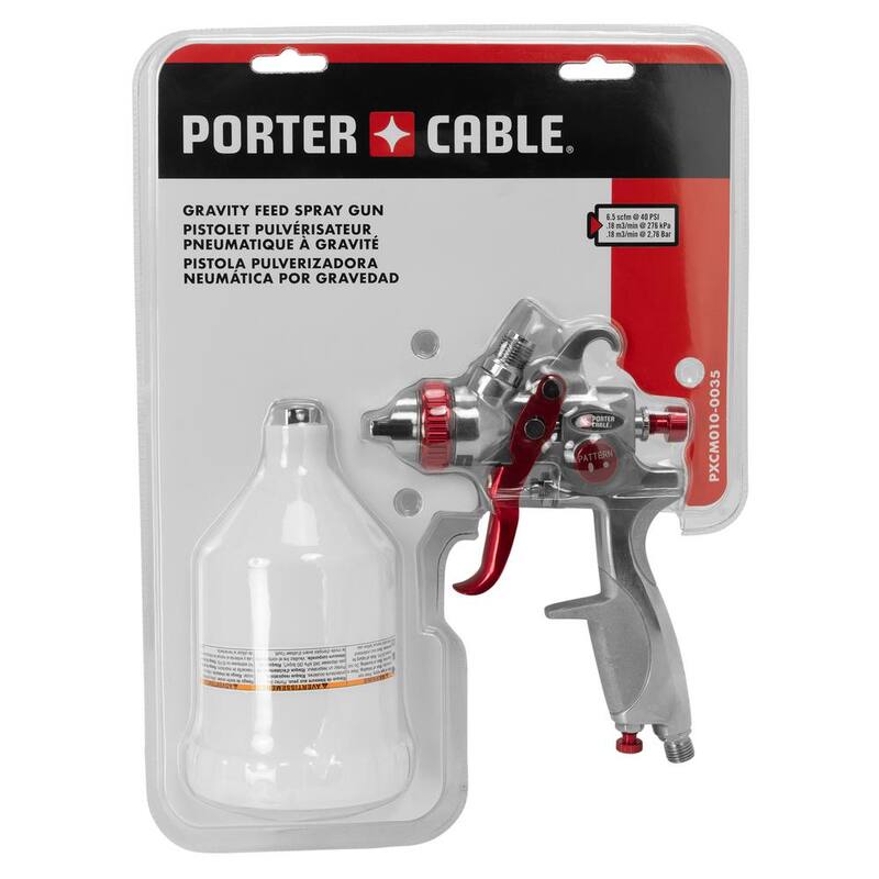 Porter-Cable 20 Oz. MAX PSI 40, Gravity Feed Spray Gun - PXCM010-0035