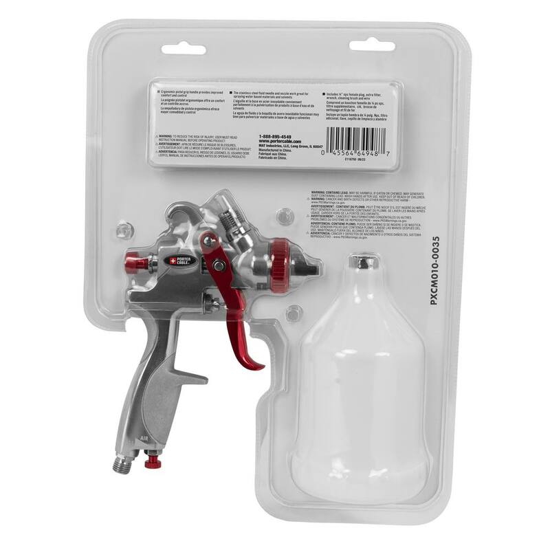 Porter-Cable 20 Oz. MAX PSI 40, Gravity Feed Spray Gun - PXCM010-0035