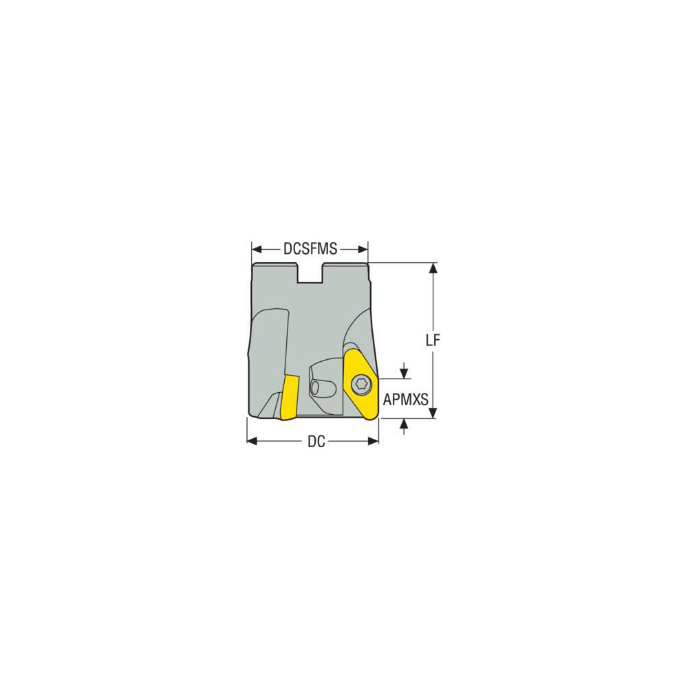 Seco Indexable Copy Face Mill: 50 mm Max Cut Dia, 22 mm Arbor Hole - 00035393