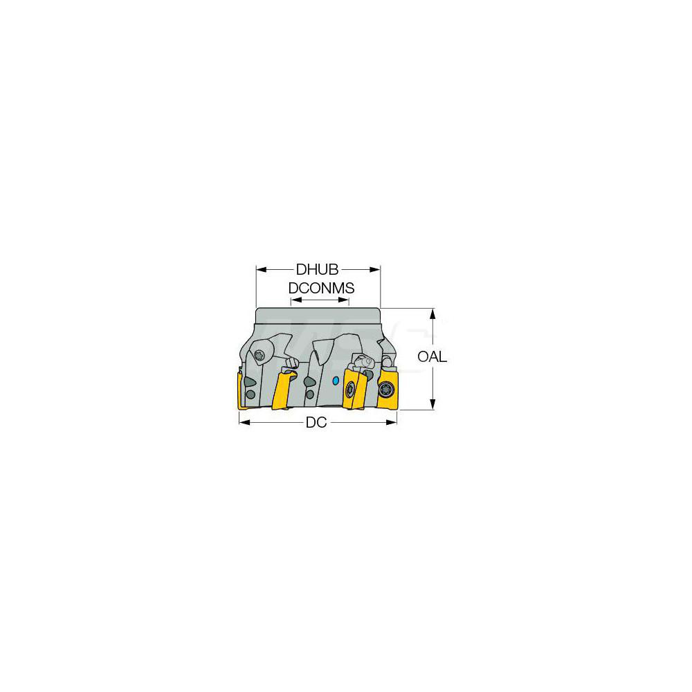 Iscar 3" Cut Dia, 0.709" Arbor Hole Dia, 0.709" Max Depth, Indexable Square-Shoulder Face Mill - 3104329