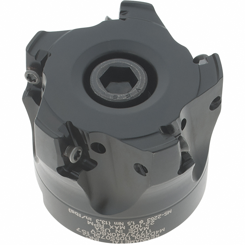 Seco 84mm Cut Dia, 27mm Arbor Hole Dia, 11mm Max Depth, Indexable Square-Shoulder Face Mill - 02969086