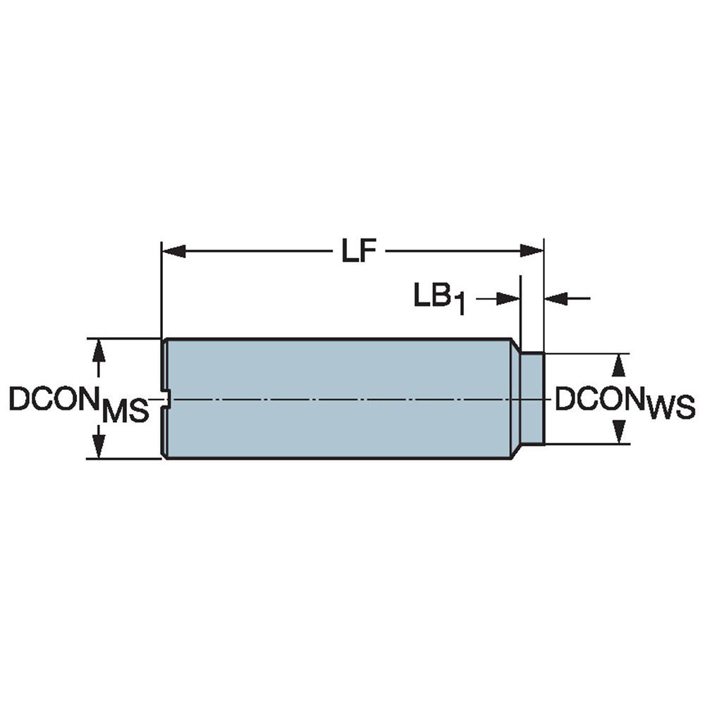 Sandvik Coromant Replaceable Tip Milling Shank: Series CoroMill 316, 4-1/2" Projection, 1" Straight Shank - 5721506