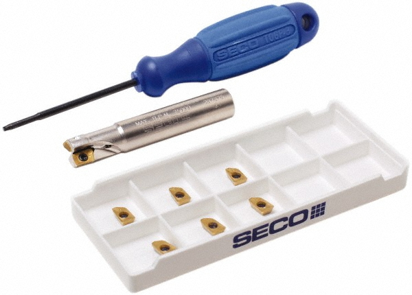 Seco Indexable Square-Shoulder End Mill: R217.69-00.75-0-06-4AN, 3/4" Cut Dia, 0.197" Max Depth of Cut, 3/4" Dia Cylindrical Shank - 02694892