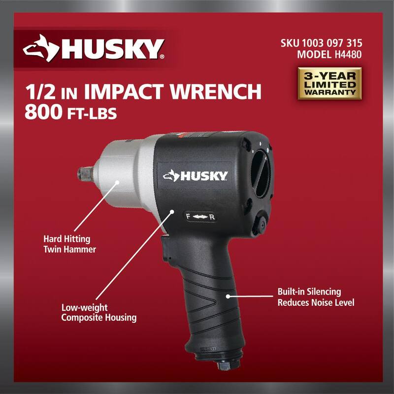 Husky 800 ft./lbs. 1/2 in. Impact Wrench - H4480
