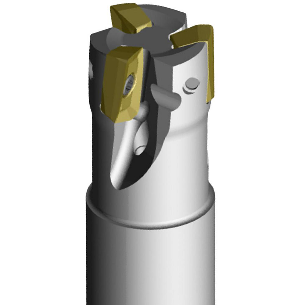 Widia Indexable Square-Shoulder End Mill: VSM11D100Z03W075XD11, 29/64" Max Depth of Cut, 3/4" Dia Weldon Flat Shank - 6025663