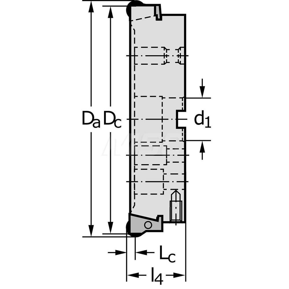 Walter 328mm Cut Dia, 60mm Arbor Hole Dia, Indexable Square-Shoulder Face Mill - 6835828