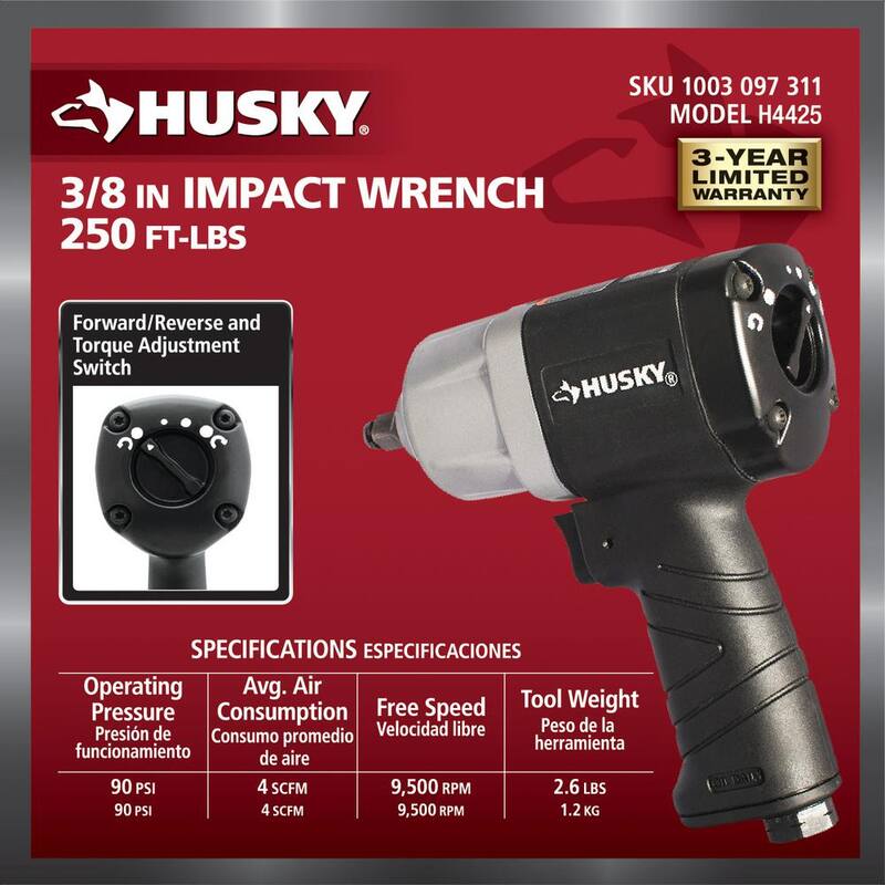 Husky 250 ft./lbs. 3/8 In. Impact Wrench - H4425
