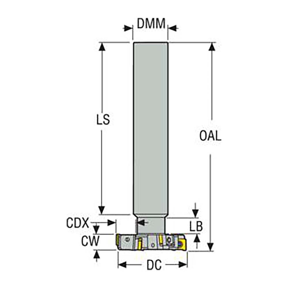 Seco Indexable Slotting Cutter: 10.00 mm Cutting Width, 80.00 mm Cutter Dia, Shank Connection, 24.00 mm Depth of Cut, 24.00 mm Depth of Cut, 32.00 mm Shank Dia, Right Hand - 02449098