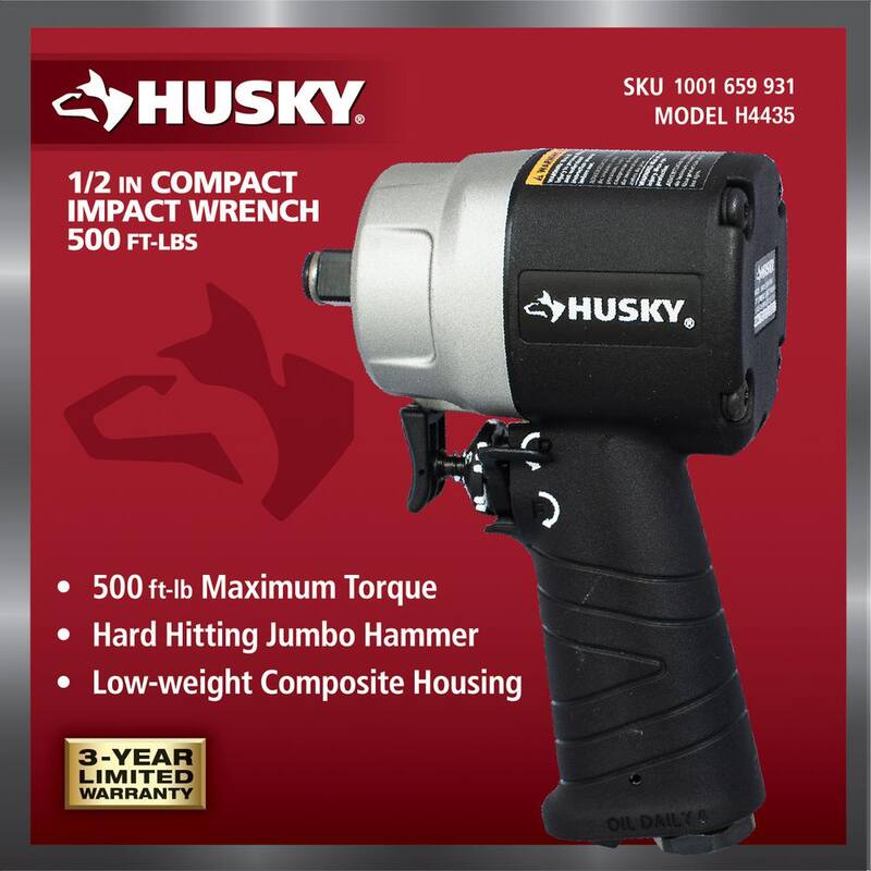 Husky 1/2 in. Compact Impact Wrench - H4435