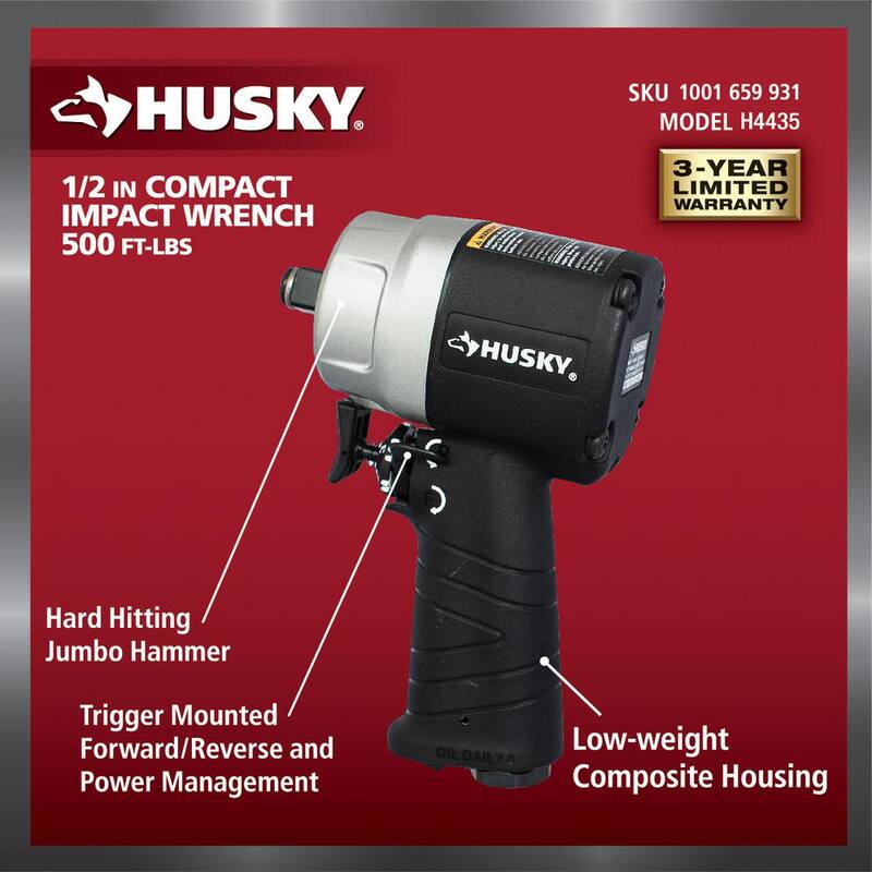 Husky 1/2 in. Compact Impact Wrench - H4435