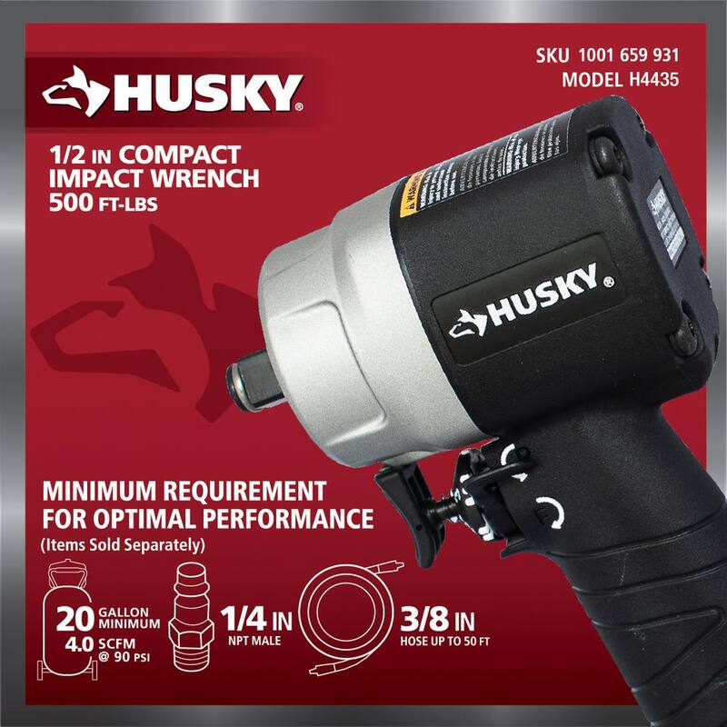 Husky 1/2 in. Compact Impact Wrench - H4435