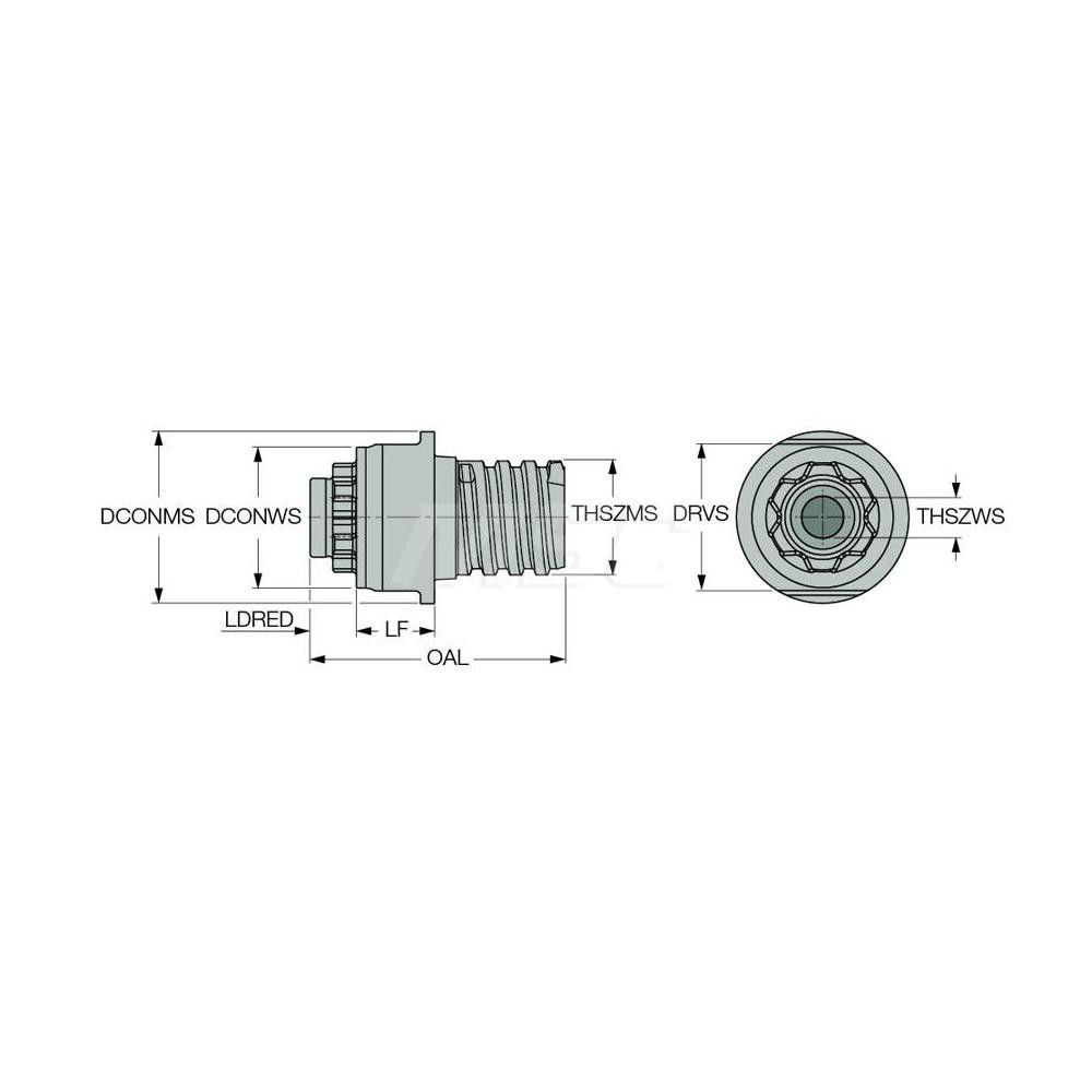 Iscar Milling Tip Insert Threaded Extensions: Series: T Slot, Multi-Master; Thread Size Connection to Tip: M6x0.5; Thread Size Connection to Shank: T15; Extension Length (Decimal Inch): 0.551 - 3317290