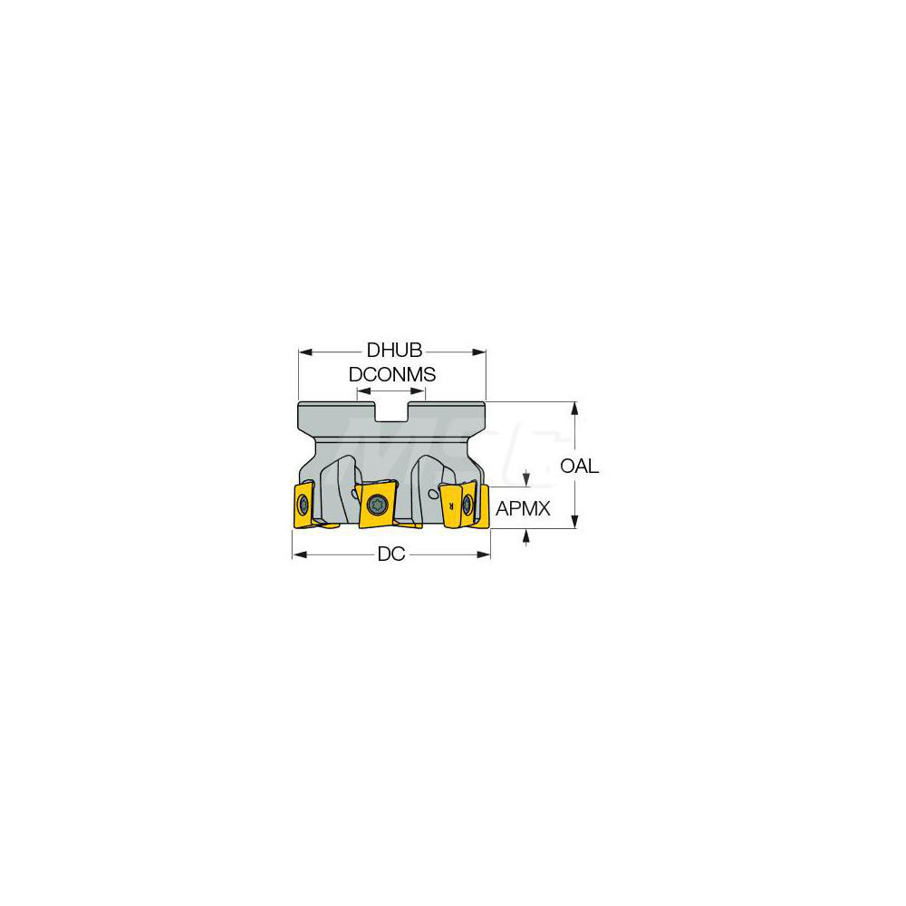 Iscar 250mm Cut Dia, 60mm Arbor Hole Dia, 12.5mm Max Depth, Indexable Square-Shoulder Face Mill - 3106277