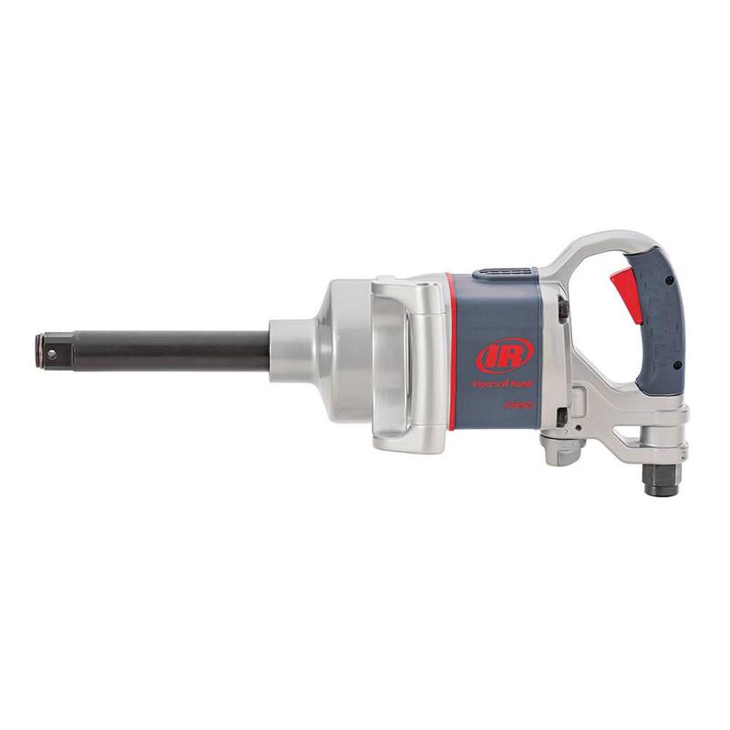 Ingersoll Rand 1" Air Impact Wrench, 2100 ft-lbs Max Torque, Maintenance Duty, D-handle, Inside Trigger, 6" Extended Anvil - 2850MAX-6