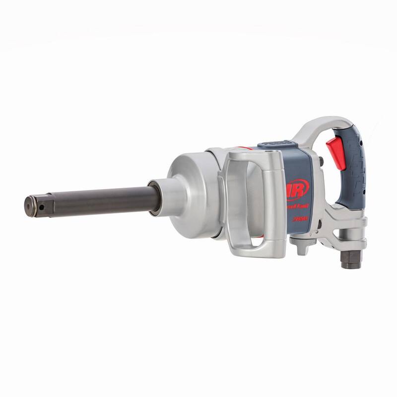 Ingersoll Rand 1" Air Impact Wrench, 2100 ft-lbs Max Torque, Maintenance Duty, D-handle, Inside Trigger, 6" Extended Anvil - 2850MAX-6