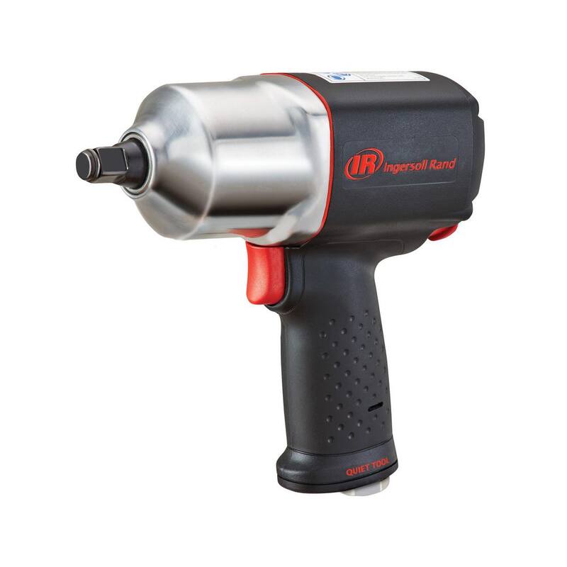 Ingersoll Rand 1/2 in. Drive, Air Impact Wrench, Quiet, 1100 ft./lbs. Nut-Busting Torque, General Duty, Standard Anvil, Black - 2135QXPA