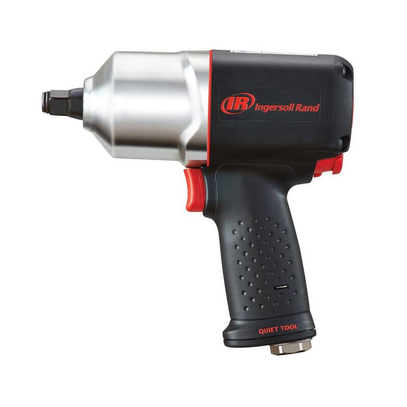 Ingersoll Rand 1/2 in. Drive, Air Impact Wrench, Quiet, 1100 ft./lbs. Nut-Busting Torque, General Duty, Standard Anvil, Black - 2135QXPA