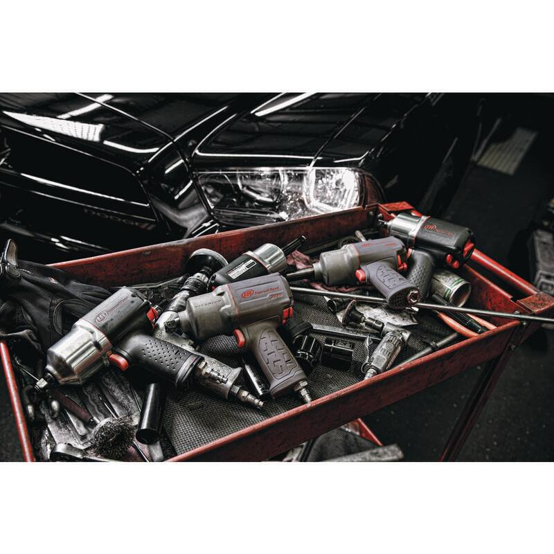 Ingersoll Rand 1/2 in. Drive, Air Impact Wrench, Quiet, 1100 ft./lbs. Nut-Busting Torque, General Duty, Standard Anvil, Black - 2135QXPA