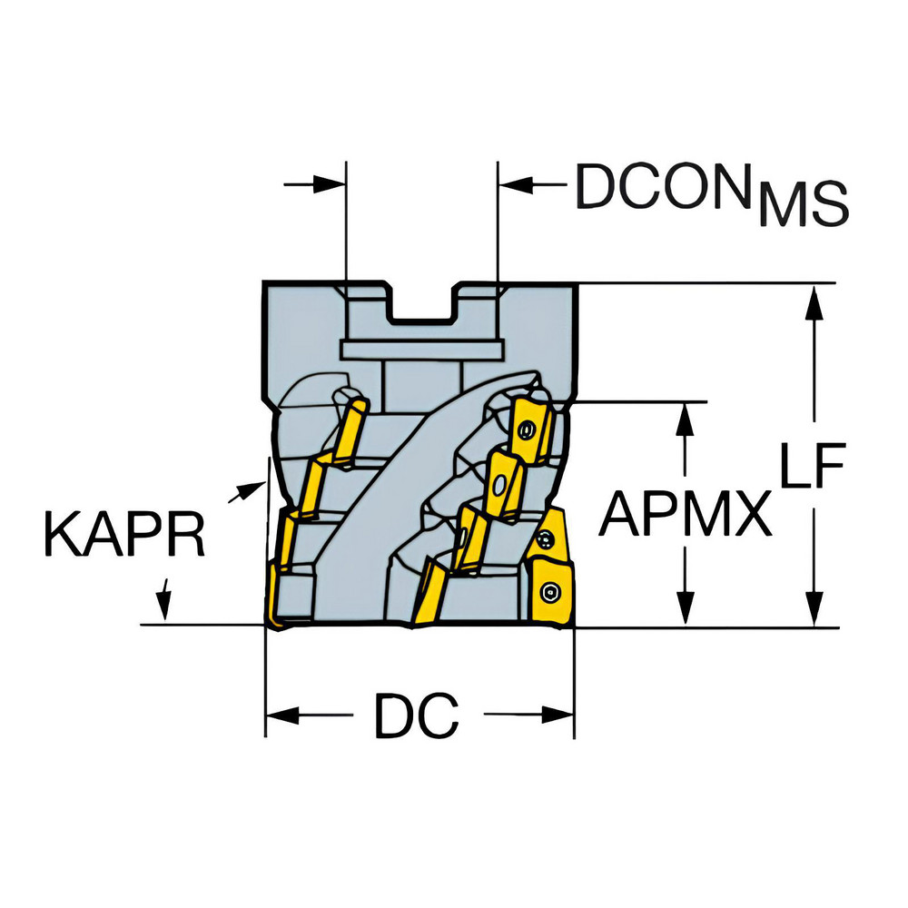 Sandvik Coromant 160mm Cut Dia, 40mm Arbor Hole Dia, 43mm Max Depth, Indexable Square-Shoulder Face Mill - 5745980
