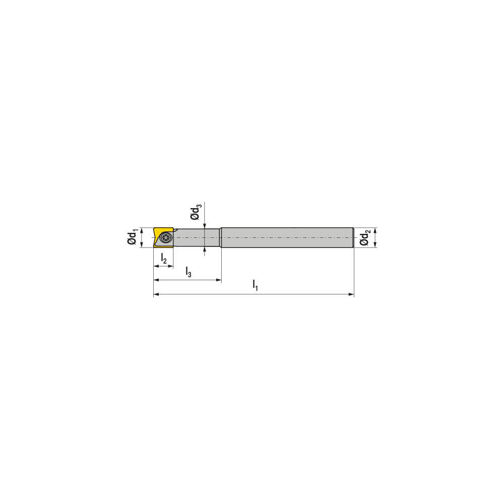 Ceratizit Indexable Ball Nose End Mill: 25 mm Cut Dia, Solid Carbide, 162 mm OAL - 56112252