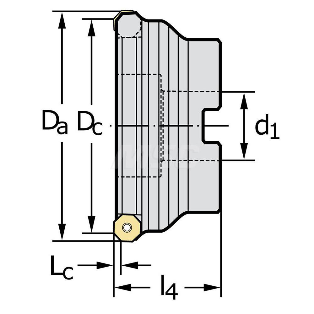 Walter 100mm Cut Dia, 32mm Arbor Hole Dia, 8.41mm Max Depth, Indexable Square-Shoulder Face Mill - 6625054