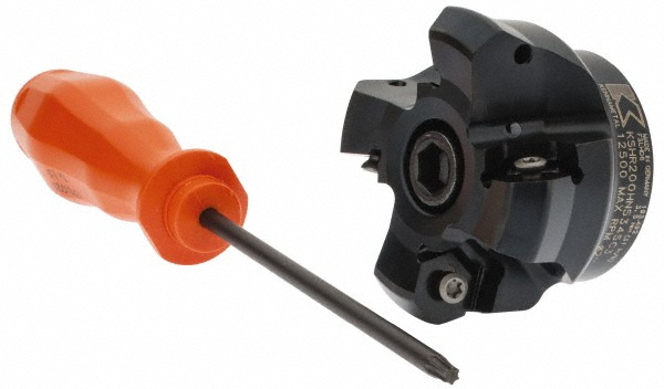 Kennametal 8" Cut Dia, 2-1/2" Arbor Hole, 4.5mm Max Depth of Cut, 45° Indexable Chamfer & Angle Face Mill - 3494648