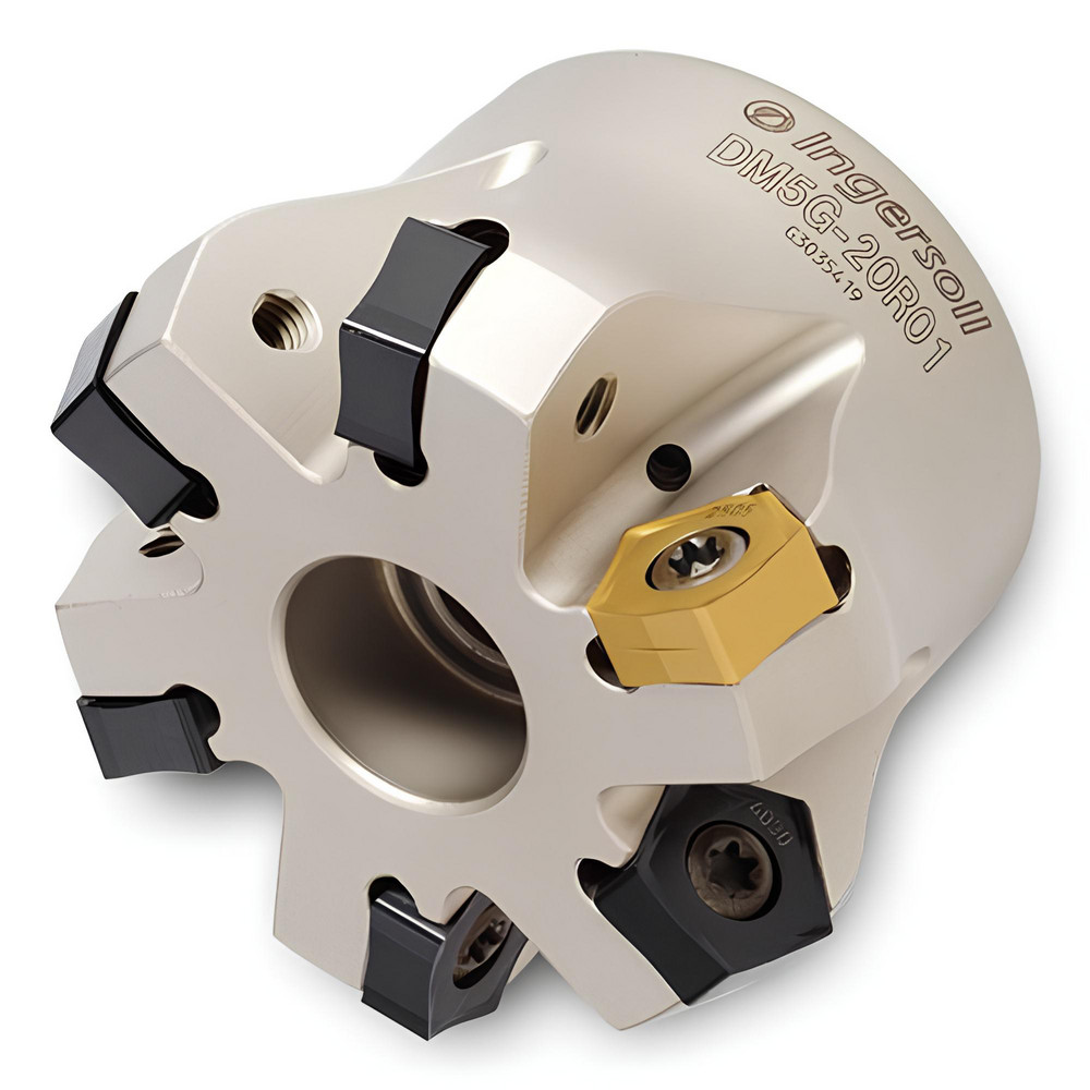 Kennametal 8" Cut Dia, 2-1/2" Arbor Hole, 4.5mm Max Depth of Cut, 45° Indexable Chamfer & Angle Face Mill - 3494648