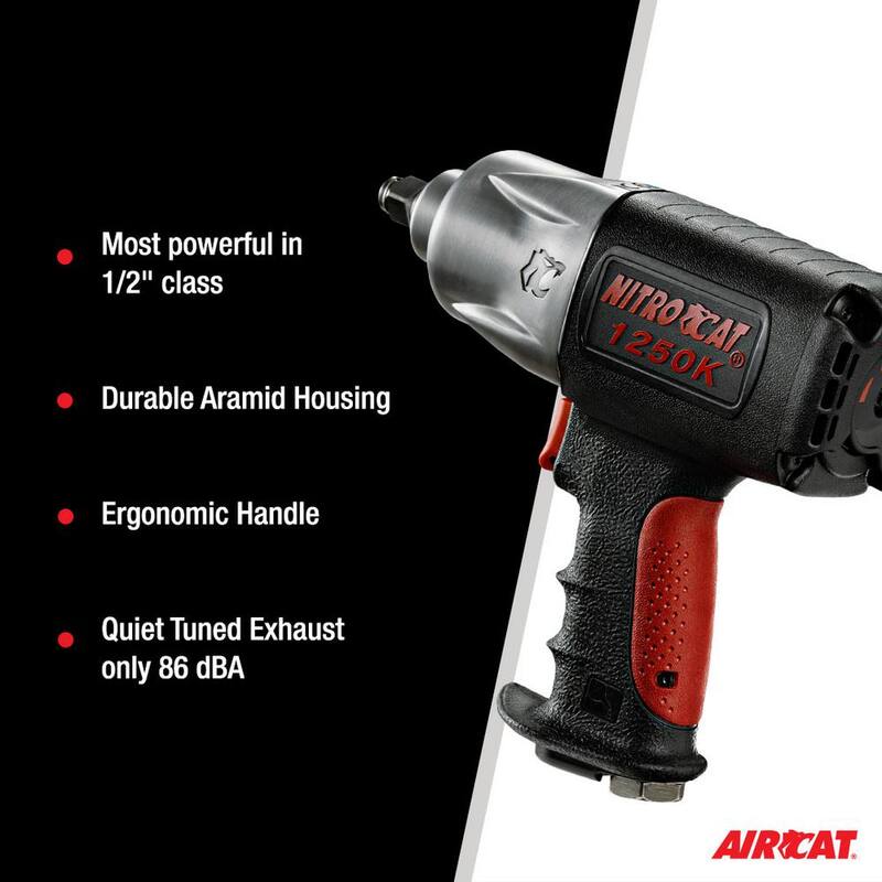 NITROCAT 1/2 in. Kevlar Twin Clutch Impact Wrench - 1250-K