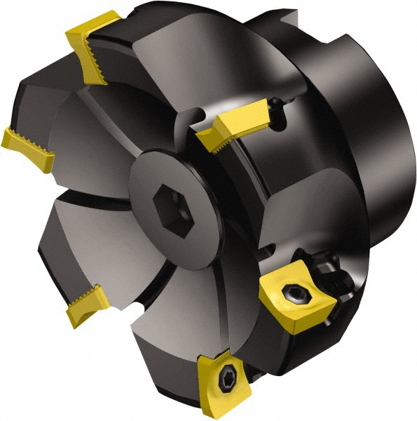 Dorian Tool 5" Cut Dia, 1-1/2" Arbor Hole Dia, 1-3/4" Max Depth, Indexable Square-Shoulder Face Mill - 73310165698