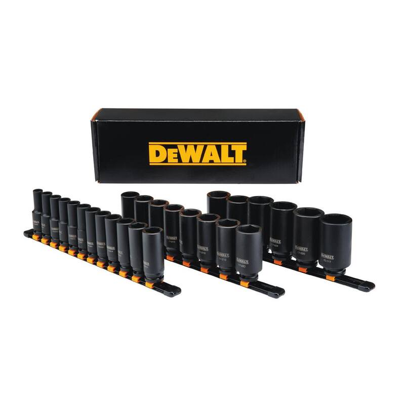 DEWALT 1/2 in. Heavy-Duty Pneumatic Impact Wrench and 1/2 in. Drive Metric Deep Impact Socket Set (26-Piece) - DWMT70773W19242