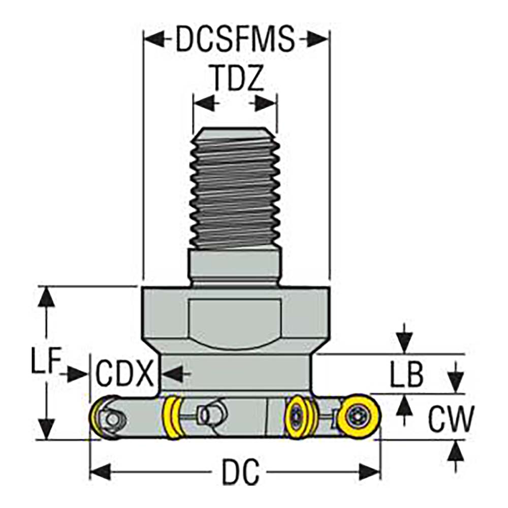 Seco Indexable Slotting Cutter: 3.10 mm Cutting Width, 50.00 mm Cutter Dia, Combimaster Connection, 15.60 mm Depth of Cut, 15.60 mm Depth of Cut, Right Hand - 02926777