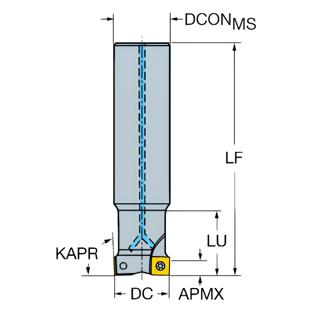 Sandvik Coromant 25mm Cut Dia, 20mm Arbor Hole Dia, 5.5mm Max Depth, Indexable Square-Shoulder Face Mill - 5761974