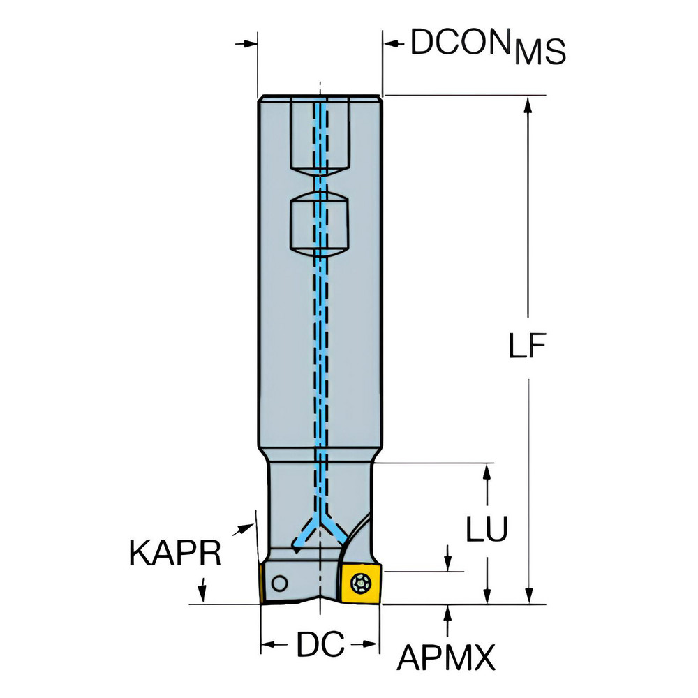 Sandvik Coromant 40mm Cut Dia, 32mm Arbor Hole Dia, 10mm Max Depth, Indexable Square-Shoulder Face Mill - 5829321