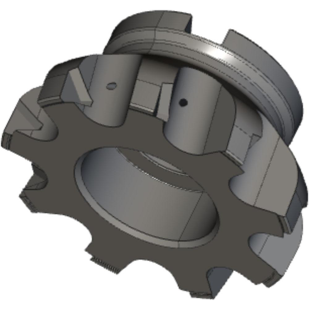 Iscar 5" Cut Dia, 1-1/2" Arbor Hole Dia, 0.118" Max Depth, Indexable Square-Shoulder Face Mill - 3139651