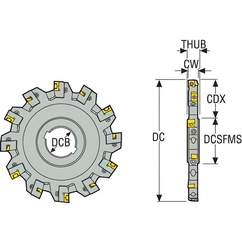 Seco Indexable Slotting Cutter: 10.00 mm Cutting Width, 315.00 mm Cutter Dia, Arbor Connection, 121.01 mm Depth of Cut, 121.01 mm Depth of Cut, Neutral - 02712950