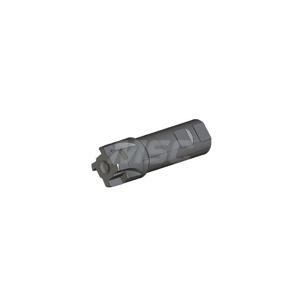 LMT Indexable Square-Shoulder End Mill: EMU90A17-150WGIF1.5090, 1-1/2" Cut Dia, 0.65" Max Depth of Cut, 1-1/2" Dia Weldon Flat Shank - 1950356