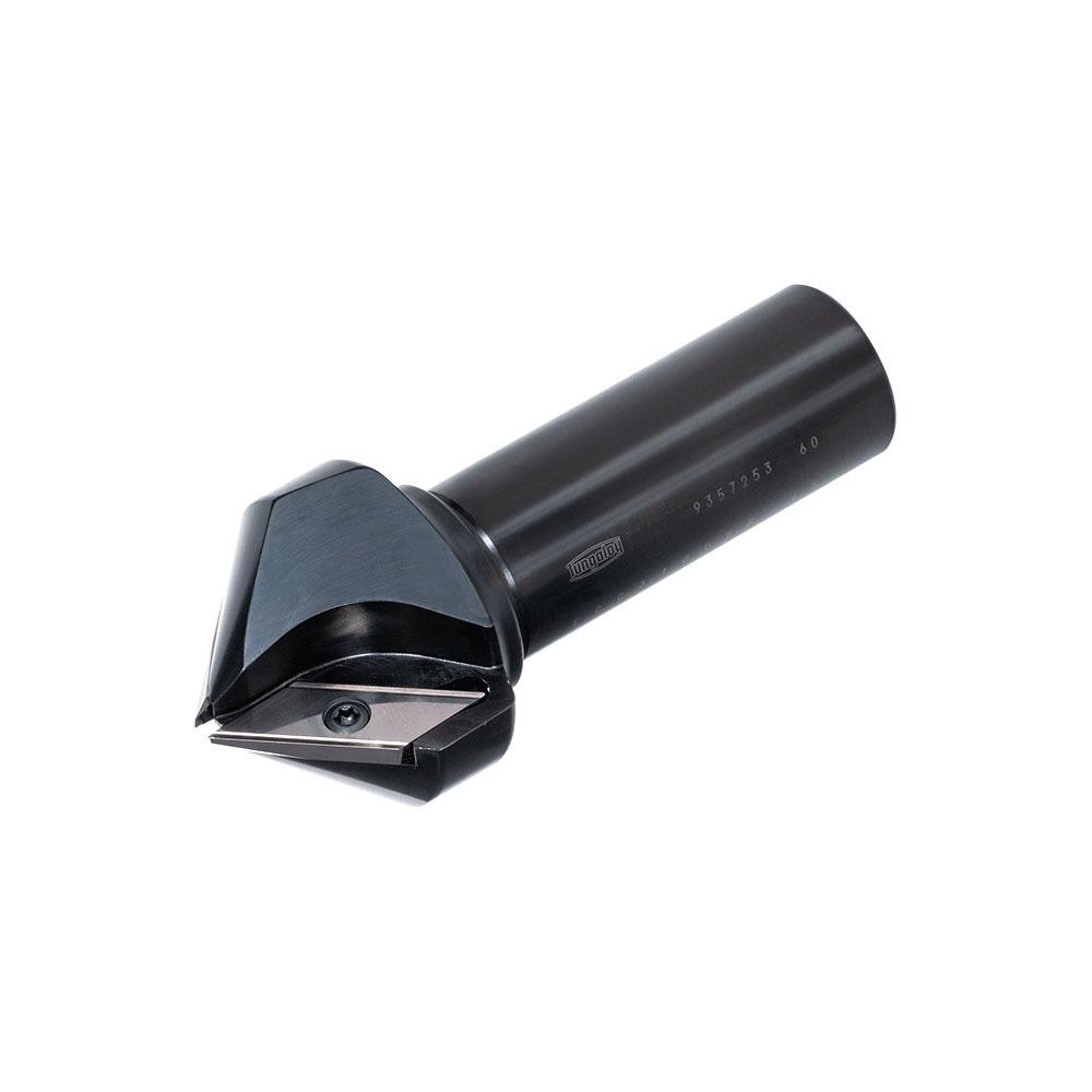Kennametal 60° Lead Angle, 1.2598" to 2.0472" Cut Dia, 1.2598" Shank Dia, Indexable & Chamfer End Mill - 1024604