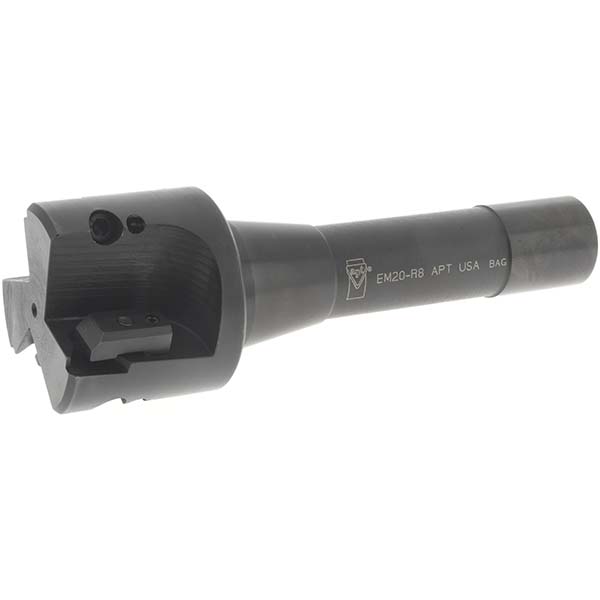 Iscar 45° Lead Angle, 2.4803" to 3.1969" Cut Dia, R8 Indexable & Chamfer End Mill - 3100048