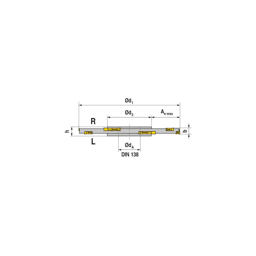 Ceratizit Indexable Slotting Cutter: 4.00 mm Cutting Width, 180.00 mm Cutter Dia, 54.00 mm Depth of Cut, 54.00 mm Depth of Cut, Right Hand - 50734180