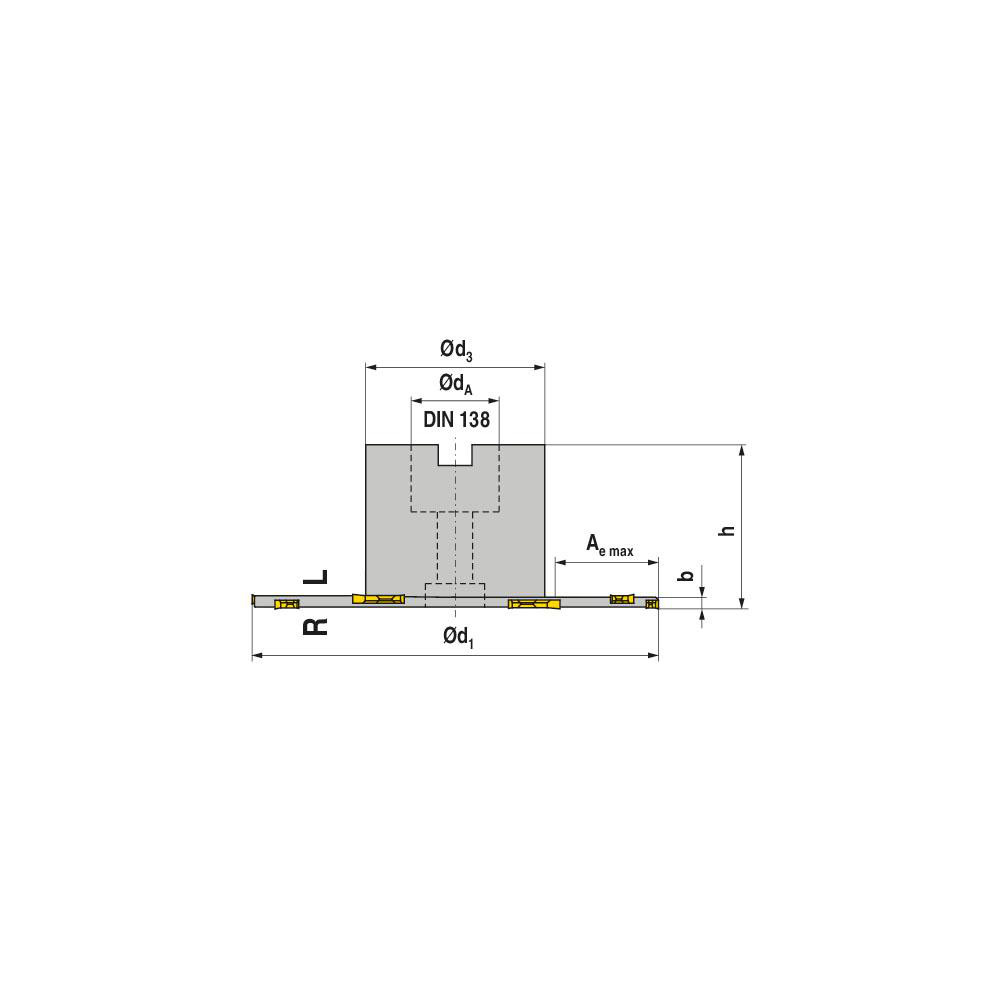 Ceratizit Indexable Slotting Cutter: 4.00 mm Cutting Width, 180.00 mm Cutter Dia, 54.00 mm Depth of Cut, 54.00 mm Depth of Cut, Right Hand - 50734180