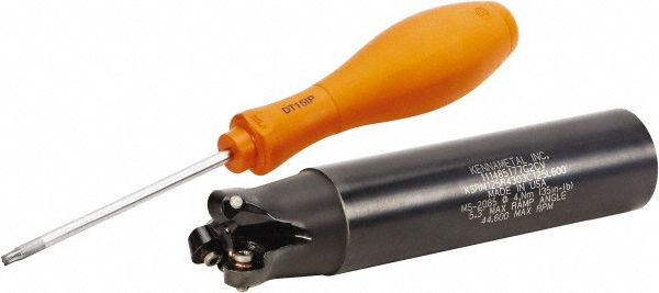 Kennametal Indexable Copy End Mill: 1-1/4" Cut Dia, 0.25" Max Depth of Cut, Through Coolant - 3760370