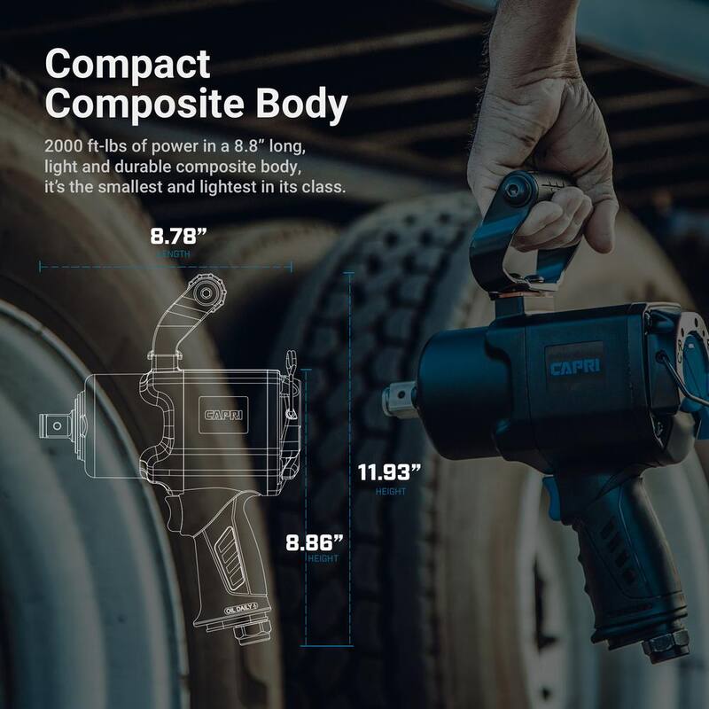 Capri Tools 2000 ft. lbs. 1 in. Twin Power Drive Air Impact Wrench - CP35215