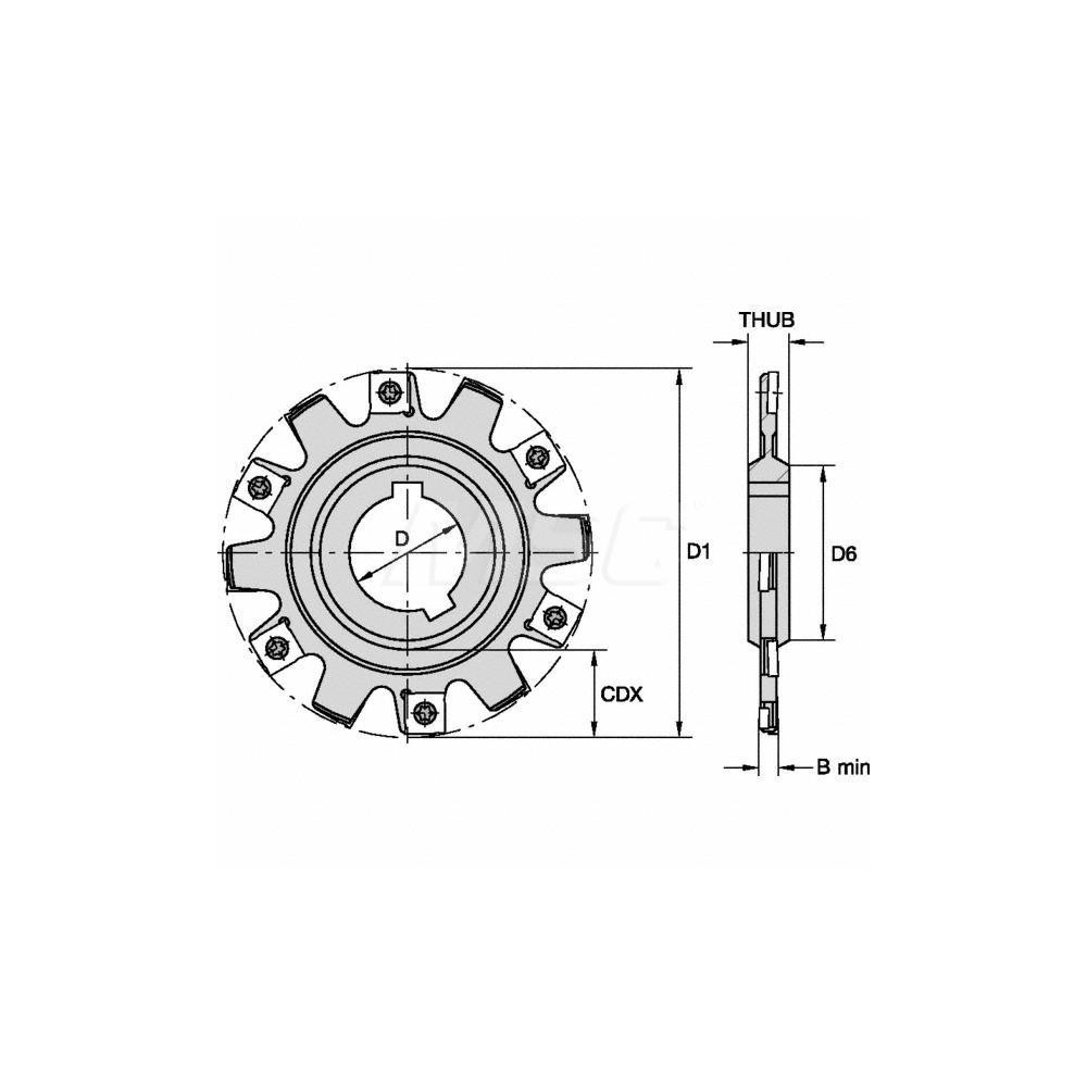 Kennametal Indexable Slotting Cutter: 0.1870" Cutting Width, 3.0000" Cutter Dia, Arbor Connection, 0.6200" Depth of Cut, 1.0000" Hole Dia, 1.0000" Shank Dia - 1247686